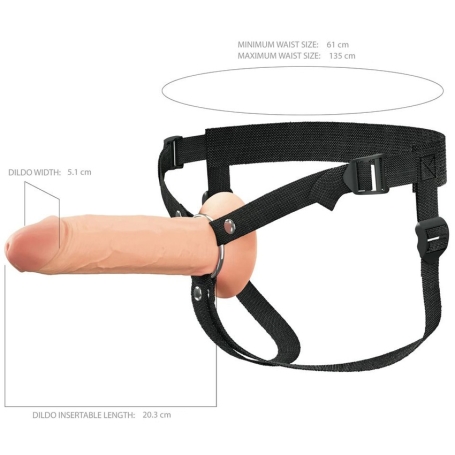 Страпон полый (фаллопротез) 8" Hollow Silicone