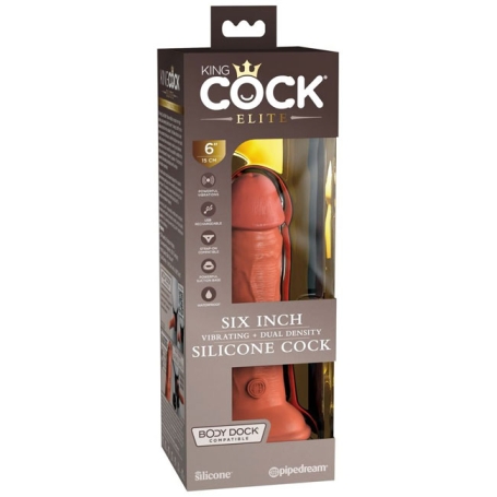 Фаллос-вибратор 6" Vibrating Silicone Dual Density